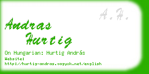andras hurtig business card